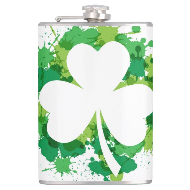Saint Patricks Klöver Vinyl Wrapped Flask Fickplunta (Framsidan)