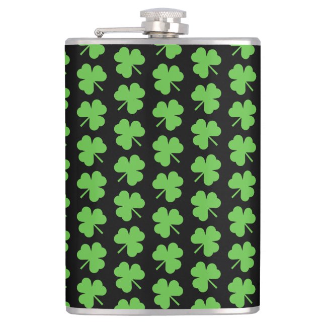 Saint Patricks Klöver Vinyl Wrapped Flask Fickplunta (Framsidan)