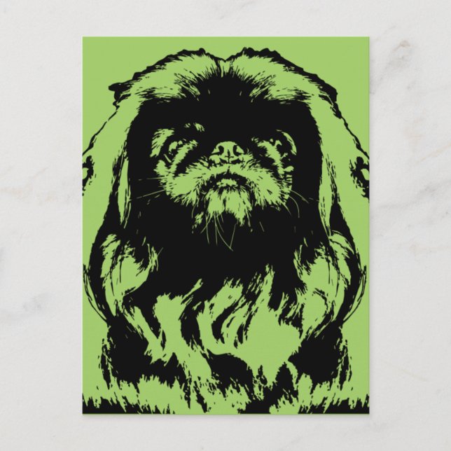 Saint Patricks - Pekingese Silhouette - Småstarna Vykort (Framsida)