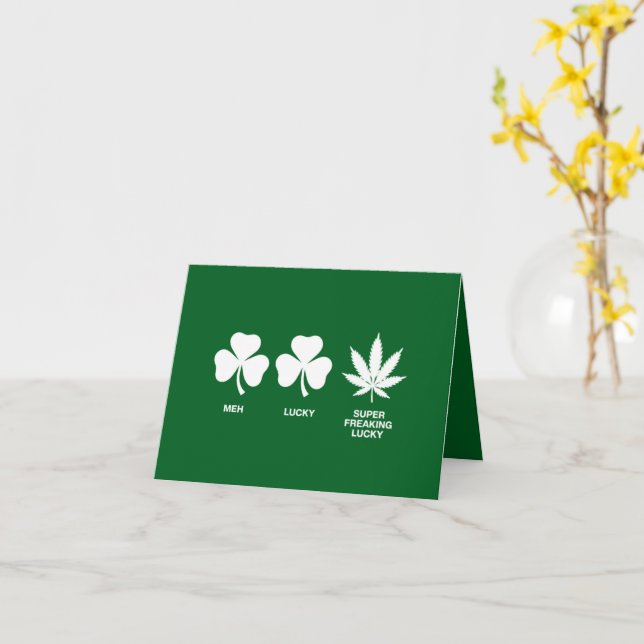 Saint Patricks Roliga Party för Killar  Kort (Gul blomma)