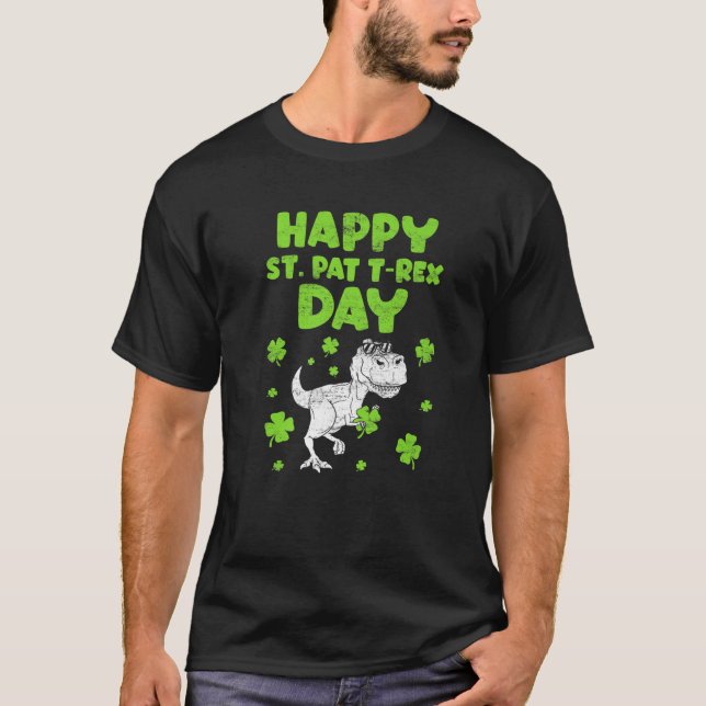 Saint Patricks Saint Pat T Rex Dinosaurs Funny St. Shirt (Framsida)