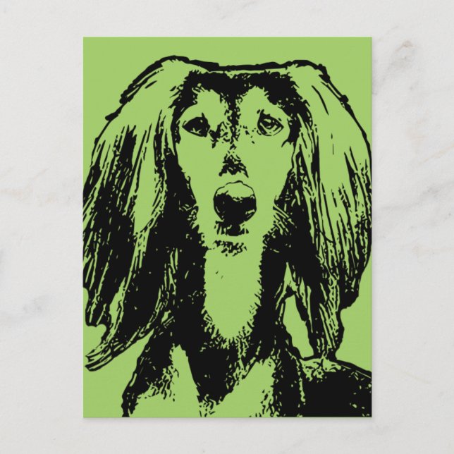 Saint Patricks - Saluki Silhouette Vykort (Framsida)