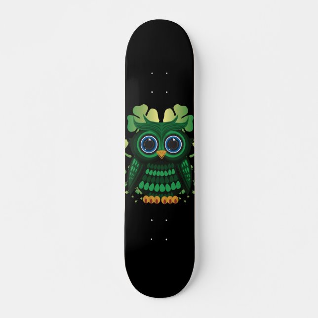 Saint Patricks uggla Mini Skateboard Bräda 18,5 Cm (Framsida)