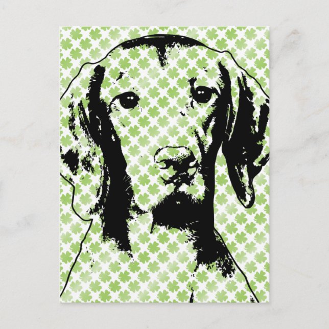 Saint Patricks - Vizsla Silhouette - Reagan Vykort (Framsida)
