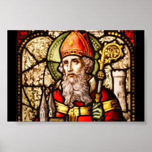 Saint patrickvintagemålat glass avbildar poster