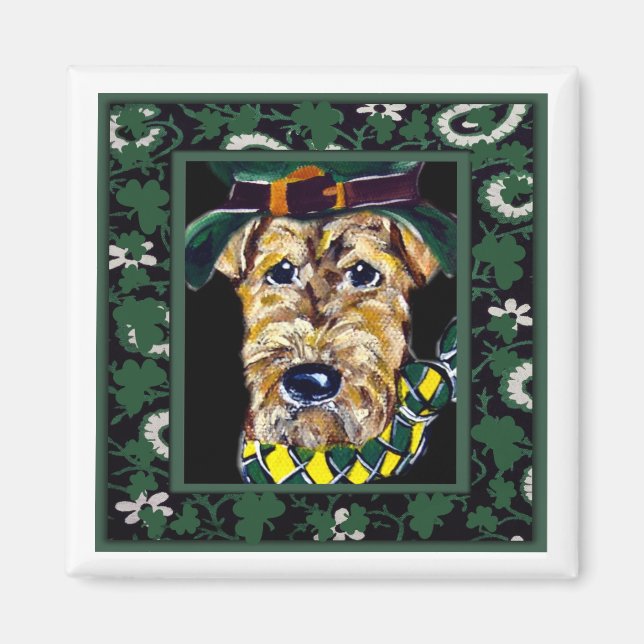 Saint Patty Airedale Magnet (Framsidan)