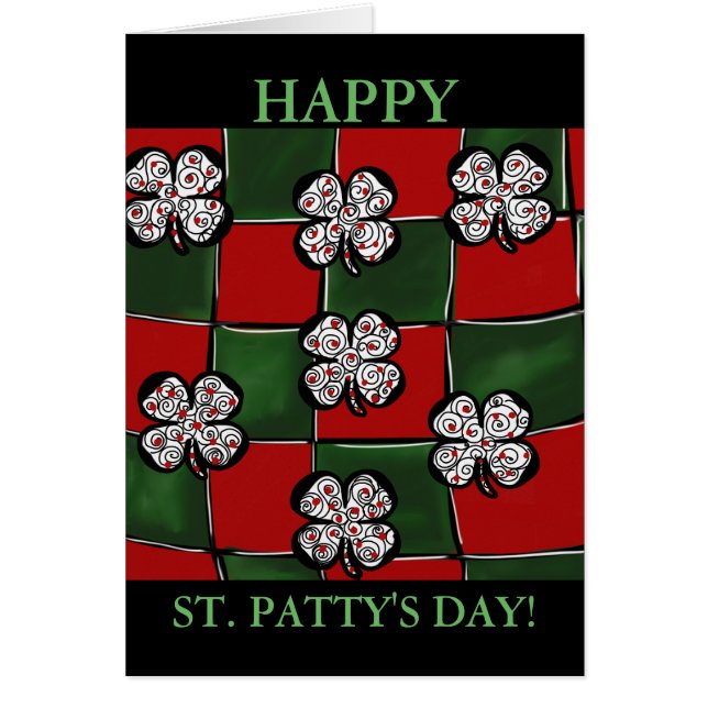 Saint Patty Art Design Hälsningskort (Framsidan)