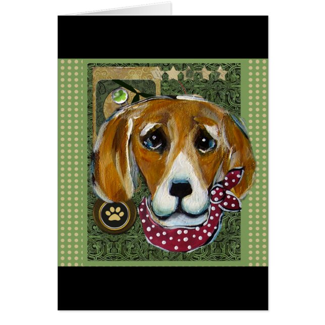 SAINT PATTY BEAGLE HÄLSNINGSKORT (Framsidan)