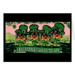 Saint Patty Yorkie Pudlar Hälsningskort