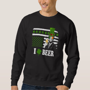 Saint Pattys Tee & Irish Day Abraham Lincoln Beer Lång Ärmad Tröja