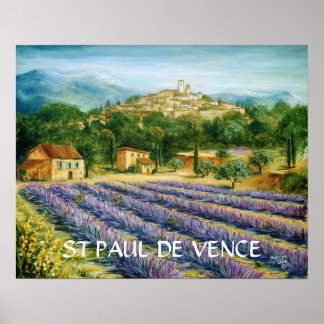 Saint Paul de Vence och Lavender Poster