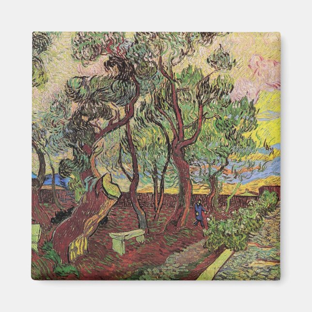 Saint Paul Hospital och Garden av Vincent van Gogh Magnet (Framsidan)