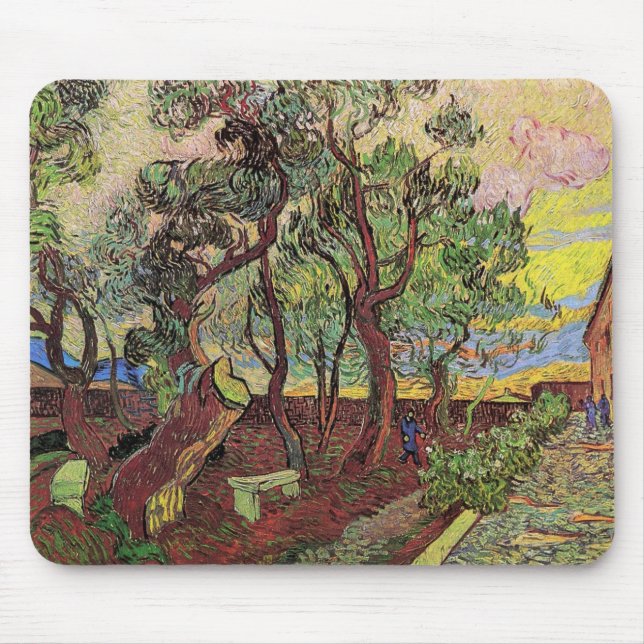 Saint Paul Hospital och Garden av Vincent van Gogh Musmatta (Framsidan)