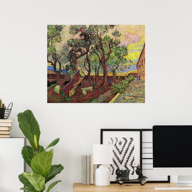 Saint Paul Hospital och Garden av Vincent van Gogh Poster (Hemmakontoret)