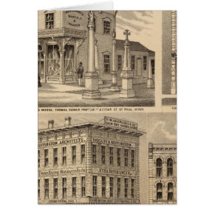 Saint Paul, Minneapolis, Minnesota Lithograph Kart Hälsningskort