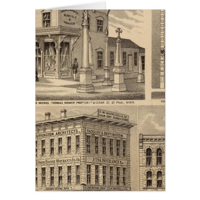 Saint Paul, Minneapolis, Minnesota Lithograph Kart Hälsningskort (Framsidan)