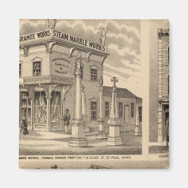 Saint Paul, Minneapolis, Minnesota Lithograph Kart Magnet (Framsidan)