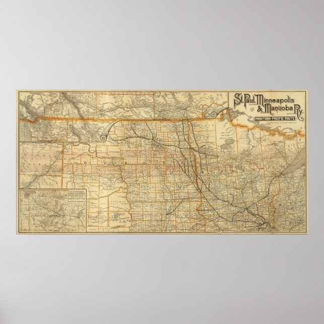 Saint Paul, Minneapolis och Manitoba Railway 2 Poster (Framsidan)