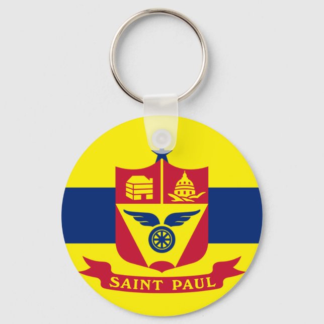 Saint Paul (Minnesota) City flagga Keychain Nyckelring (Framsida)