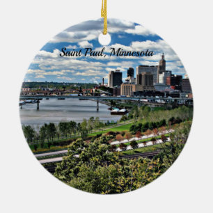 Saint Paul, Minnesota cityscape Julgransprydnad Keramik