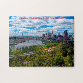 Saint Paul Minnesota. God jul önskar Pussel