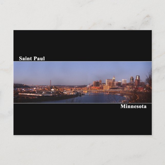 Saint Paul, Minnesota Post Card (svart) Vykort (Framsida)