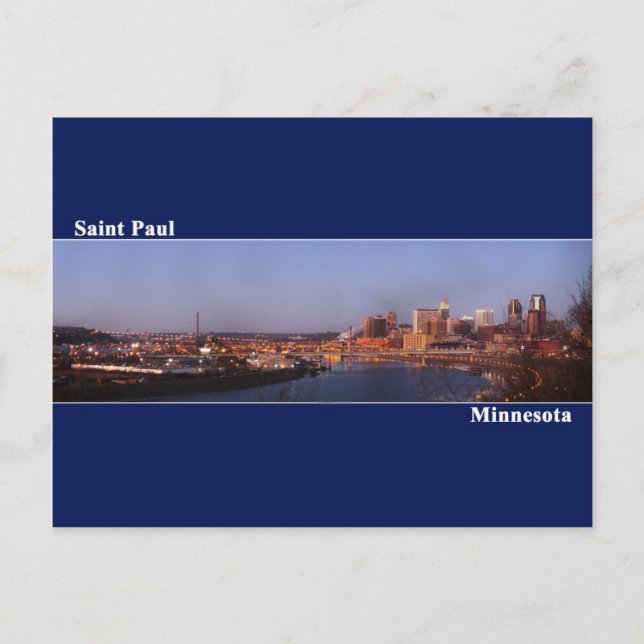 Saint Paul, Minnesota-postkort (Mörk blått) Vykort (Framsida)