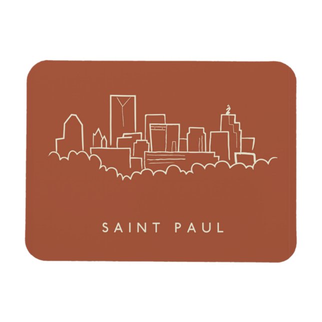 Saint Paul, Minnesota Skyline Magnet (Horisontell)