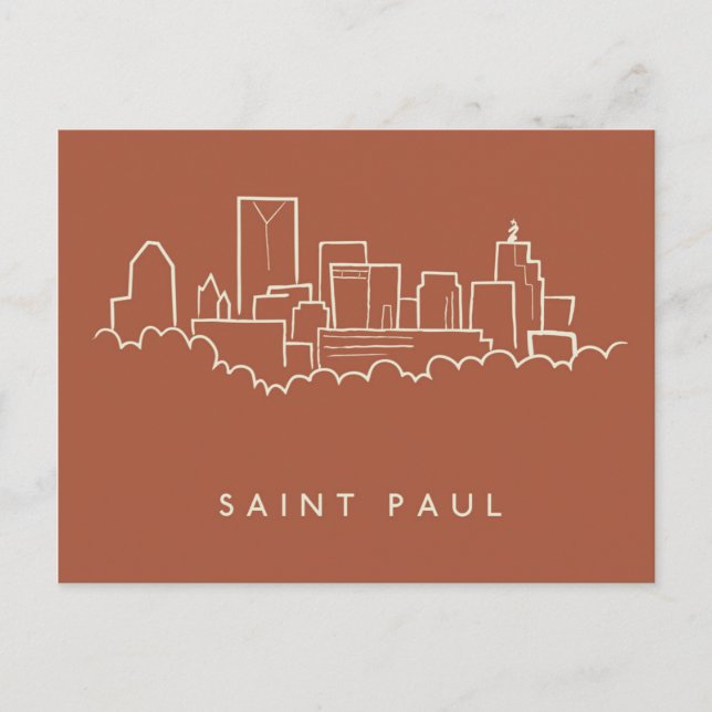 Saint Paul, Minnesota Skyline Vykort (Framsida)