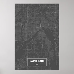 Saint Paul, Minnesota (vit på svart) Poster