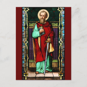 Saint Paul (Paul the Apostle) Glass Art Vykort