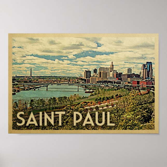 Saint Paul Poster Minnesota Skyline Print (Framsidan)