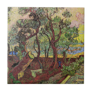 Saint Paul-sjukhuset och trädgården av Vincent van Kakelplatta