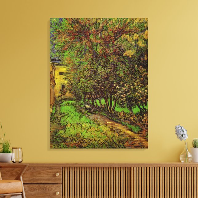 Saint-Paul-sjukhusets trädgård av Vincent van Gogh Canvastryck (Insitu (Vardagsrum))
