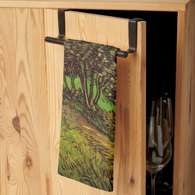 Saint-Paul-sjukhusets trädgård av Vincent van Gogh Kökshandduk (Thirds Fold)