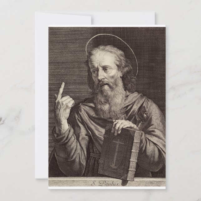 Saint Paul the Apostle av Philippe de Champaigne Tack Kort (Framsida)