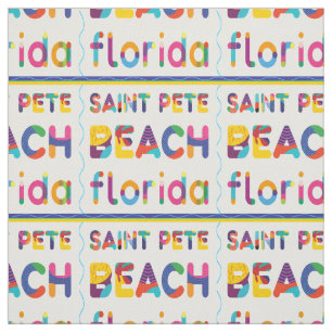 Saint Pete Beach, Florida. Färglös text Mönster Tyg