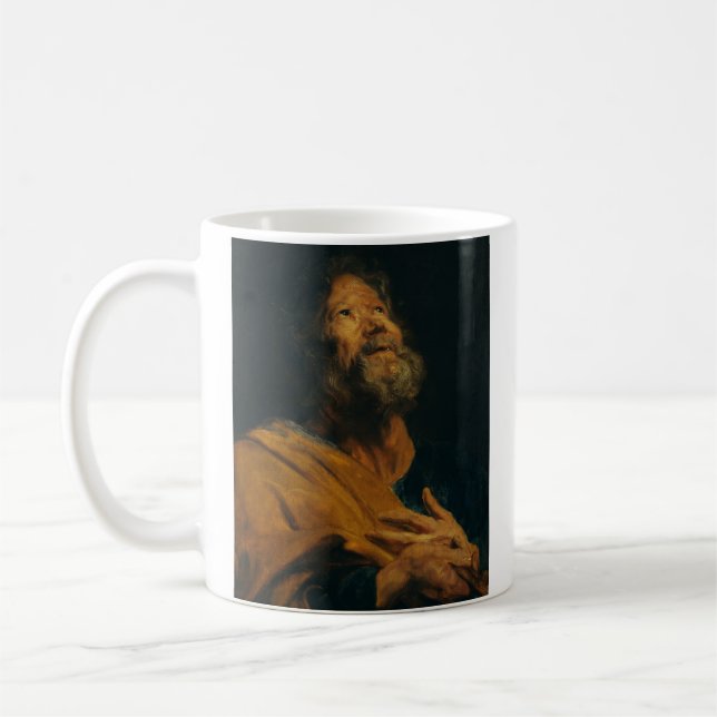 Saint Peter av Antoon van Dyck Kaffemugg (Vänster)