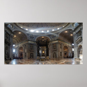 Saint Peter Basilica och Baldacchino Poster