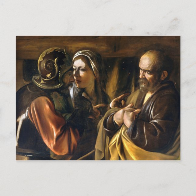 Saint Peter Denial av Caravaggio (1610) Vykort (Framsida)