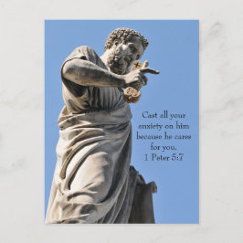 Saint Peter statue i Rom, Italien Vykort