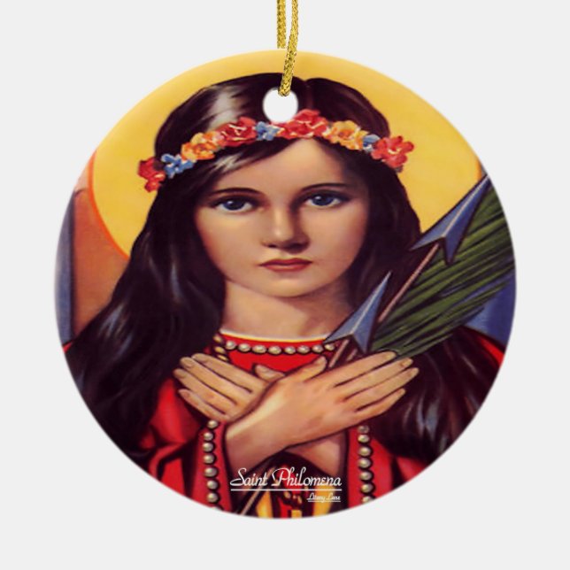 Saint Philomena Julgransprydnad Keramik (Framsidan)