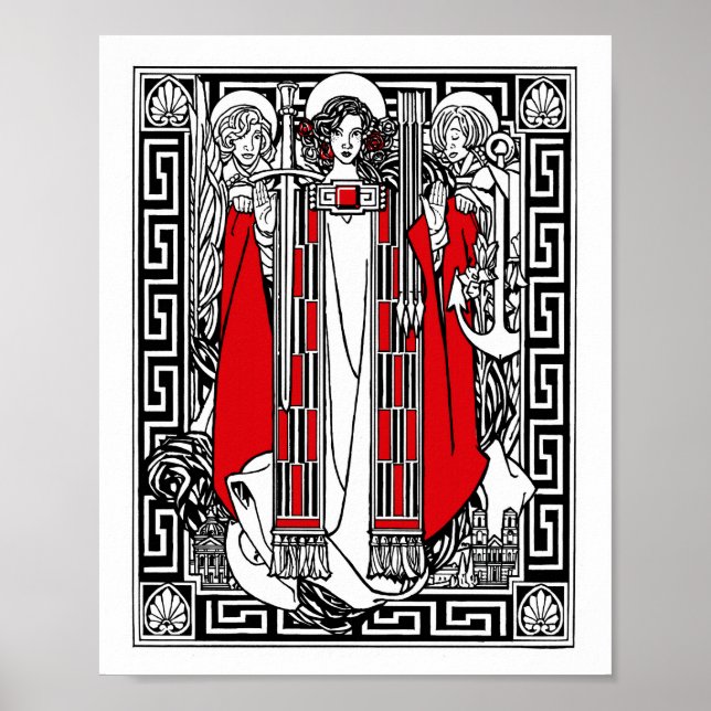 Saint Philomena tillsammans med Änglar Poster (Framsidan)