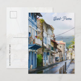 Saint-Pierre Martinique Historisk Färgrik Stad Vykort