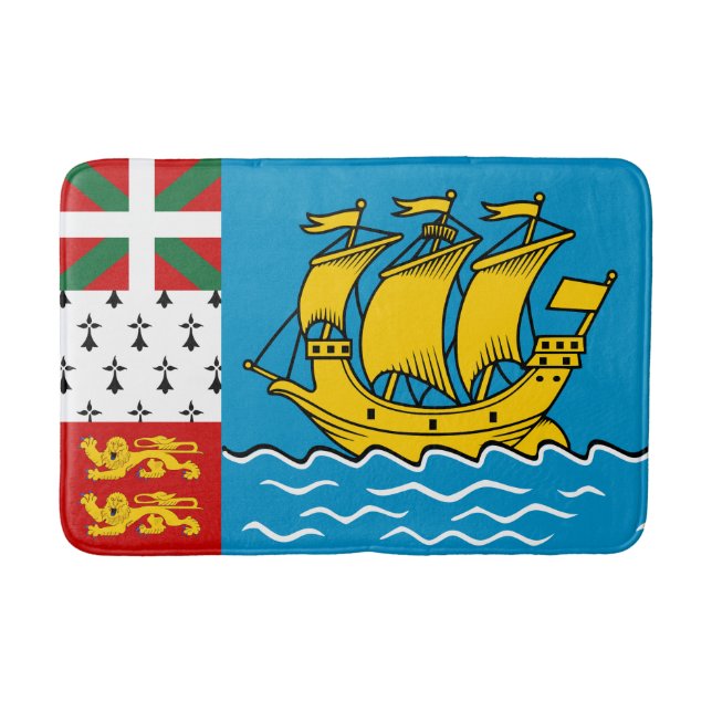 Saint Pierre och Miquelon Flagga Badrumsmatta (Framsidan)