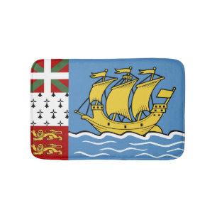 Saint Pierre och Miquelon flagga Badrumsmatta