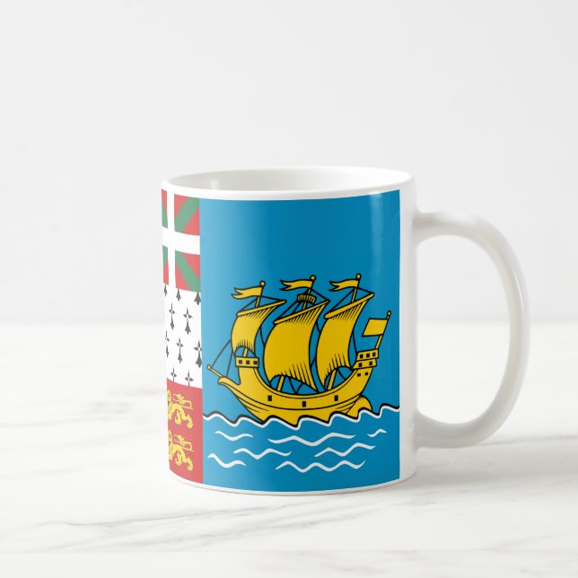 Saint Pierre och Miquelon Flagga Ceramic Coffee Mu Kaffemugg (Höger)
