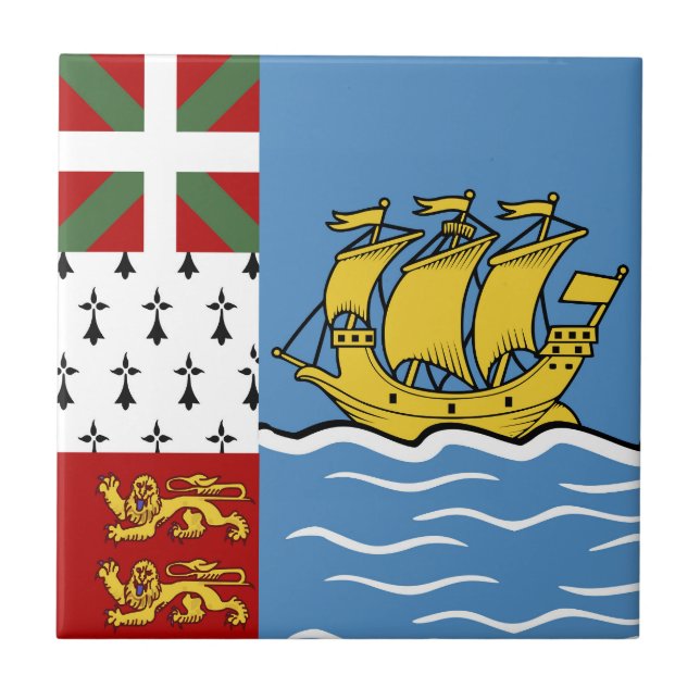 Saint Pierre och Miquelon flagga Kakelplatta (Framsidan)
