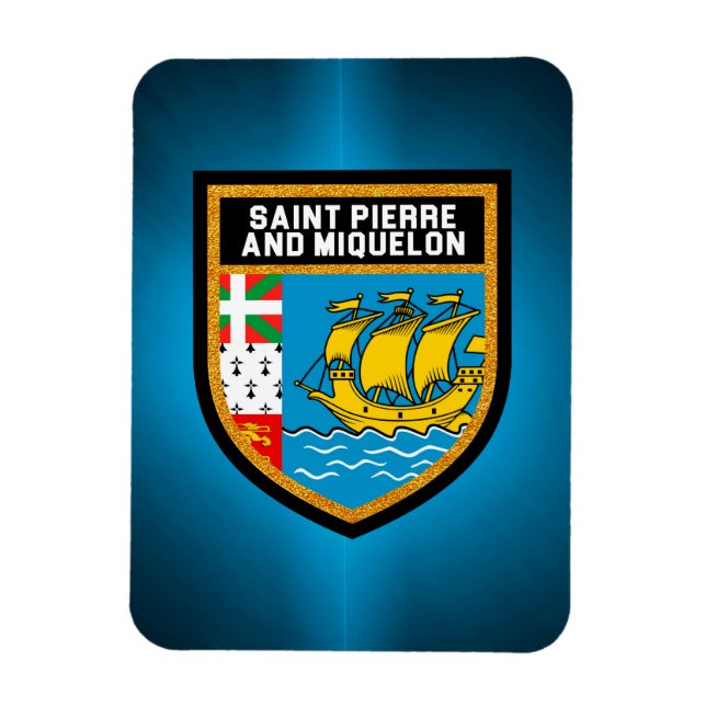 Saint Pierre och Miquelon Flagga Magnet (Vertikal)