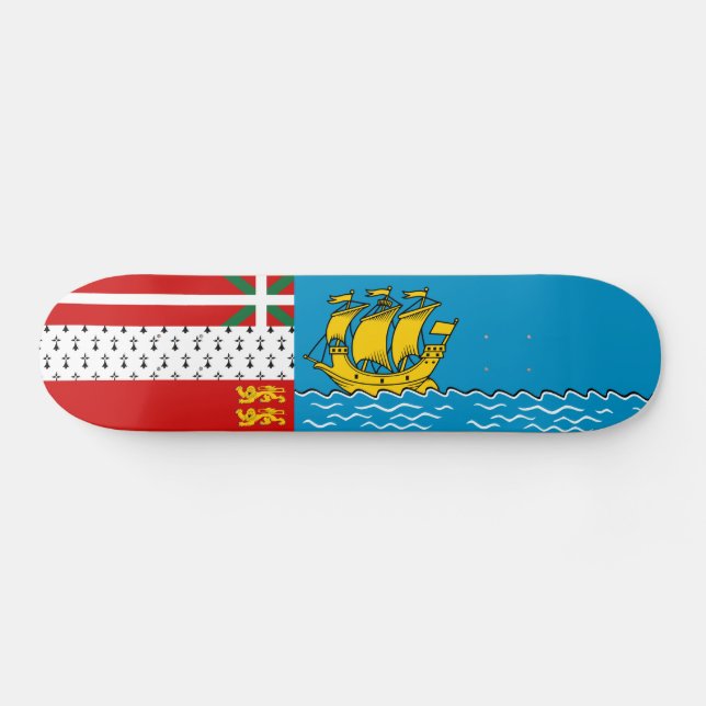 Saint Pierre och Miquelon Flagga Mini Skateboard Bräda 18,5 Cm (Horz)